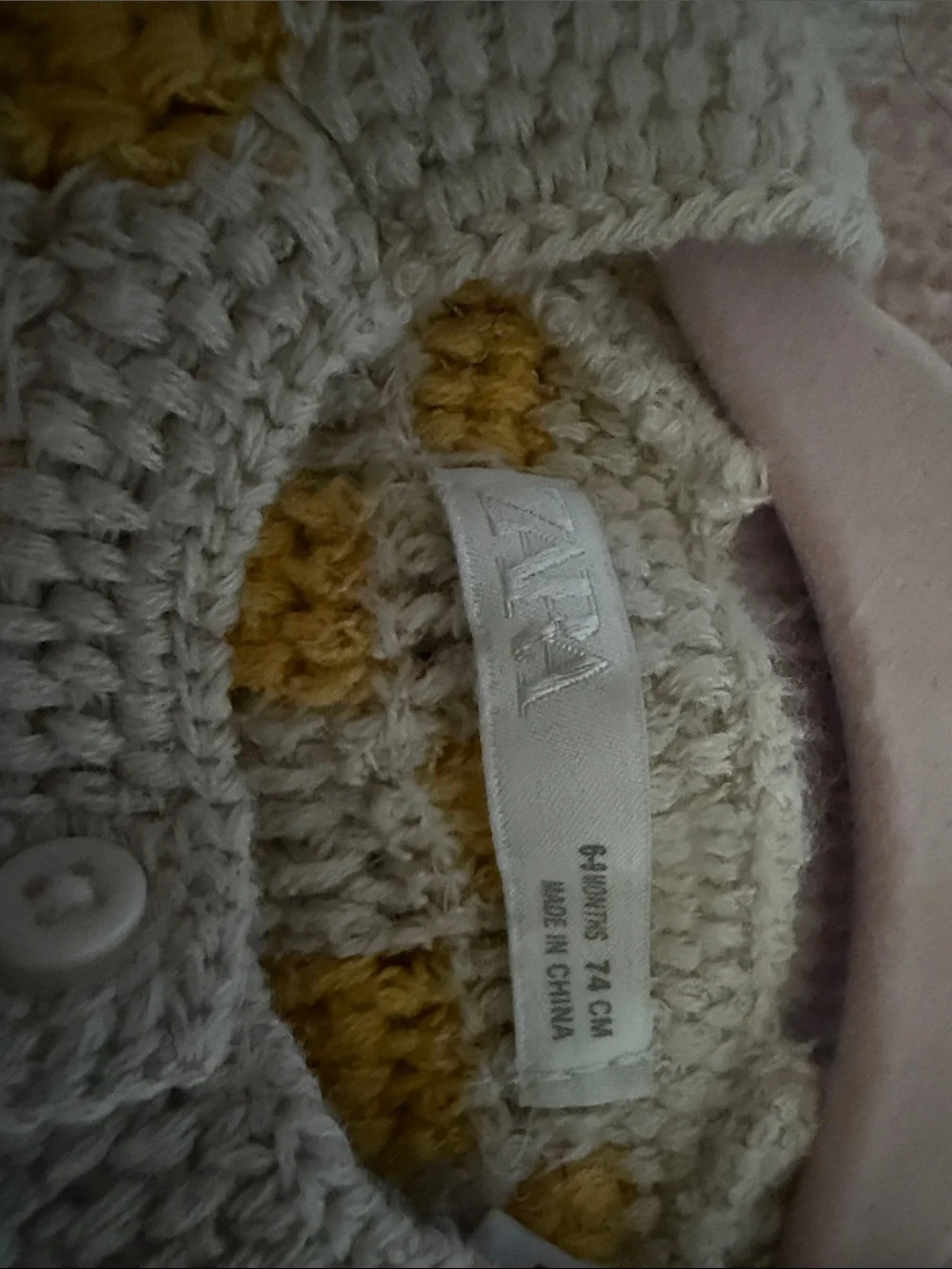 Zara Cream & Yellow Crocheted Baby Romper